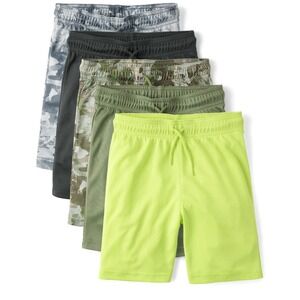 Children's Place Boys 5 Pack Mesh Shorts Quick Dry Moisture Wicking Size S 5-6